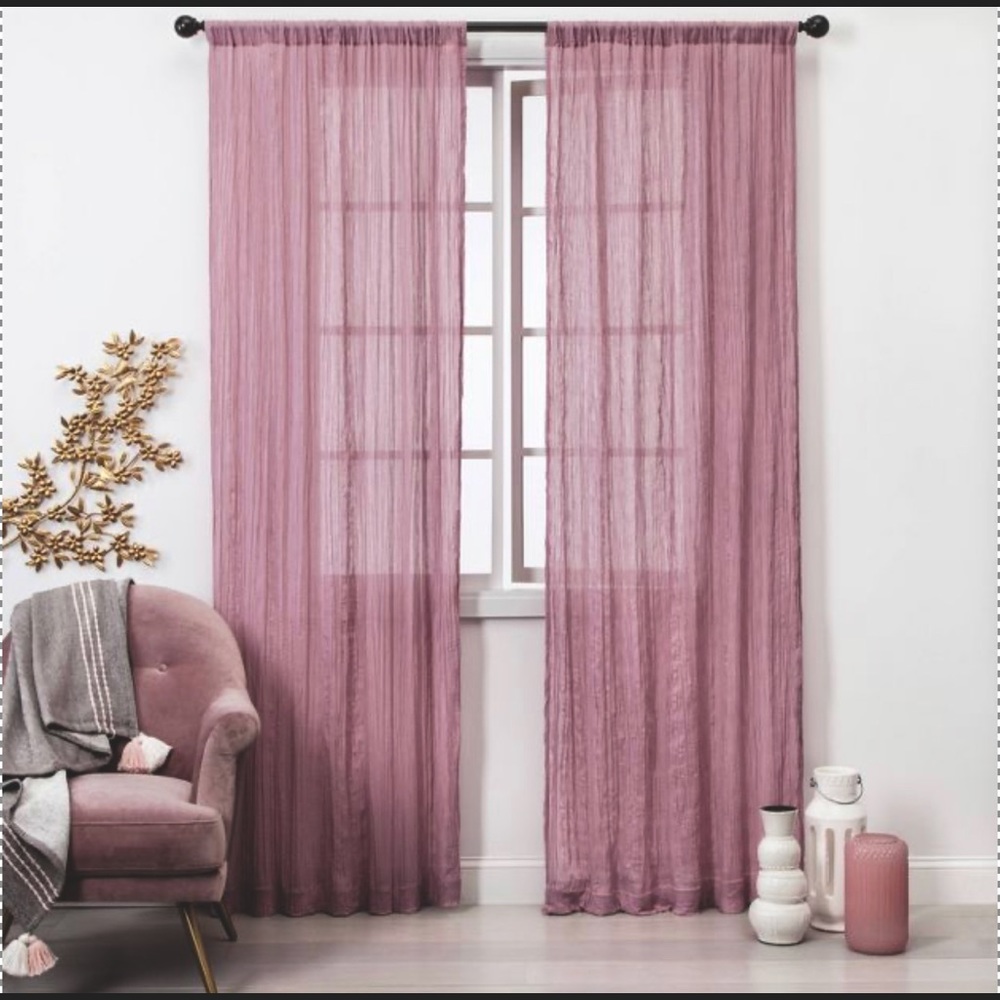 COPY - Opalhouse pink/lavender sheer curtains, NWOT, polyester